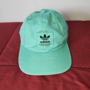 Adidas Originals Rewind Strapback Hat Hi-Res Green Trefoil Logo Cotton Cap OSFA